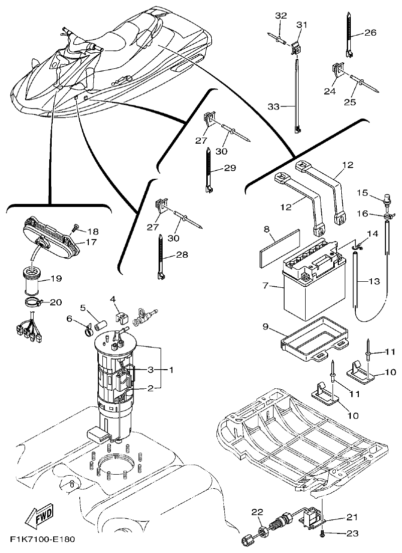 Yamaha F1KB ELECTRICAL 3 parts diagram